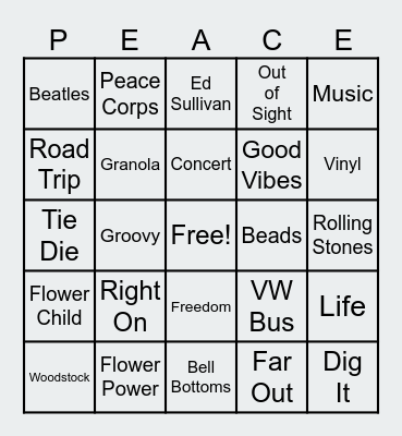 Flower Power Bingo Card