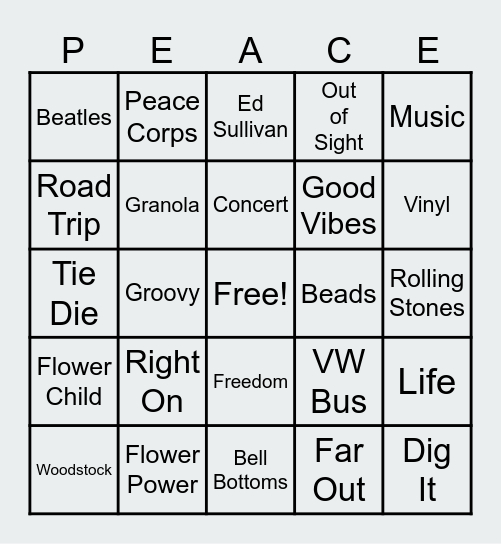 Flower Power Bingo Card
