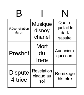 Divergente 2 Bingo Card