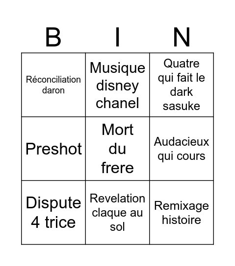 Divergente 2 Bingo Card