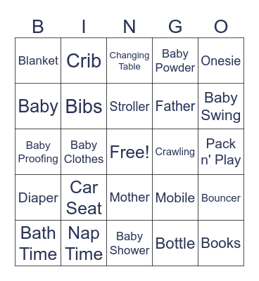 Baby Shower Bingo Card