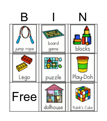 Toys Bingo Card
