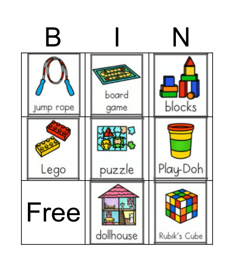 Toys Bingo Card