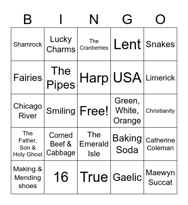TRINGO #63 HAPPY ST. PADDY'S DAY! Bingo Card