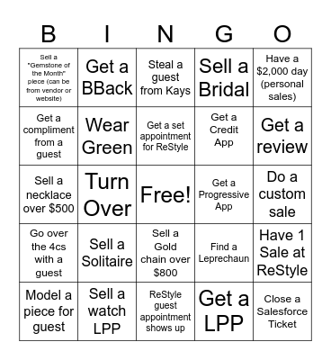 March Bingo! Bingo Card