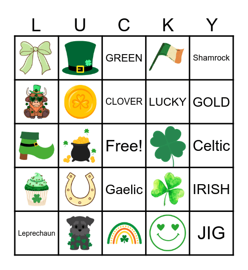 St Patrick's Day Bingo Card