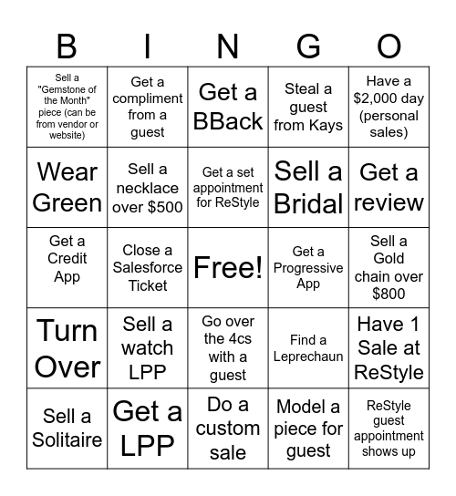 March Bingo! Bingo Card