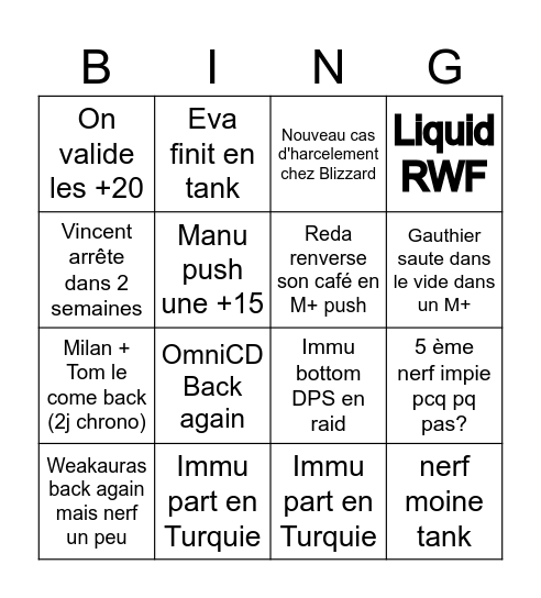 Midnight Season One Bingo Card