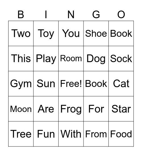 Bingo Target List 1 Bingo Card