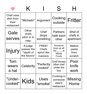 Top Chef Bingo Season 23 Bingo Card