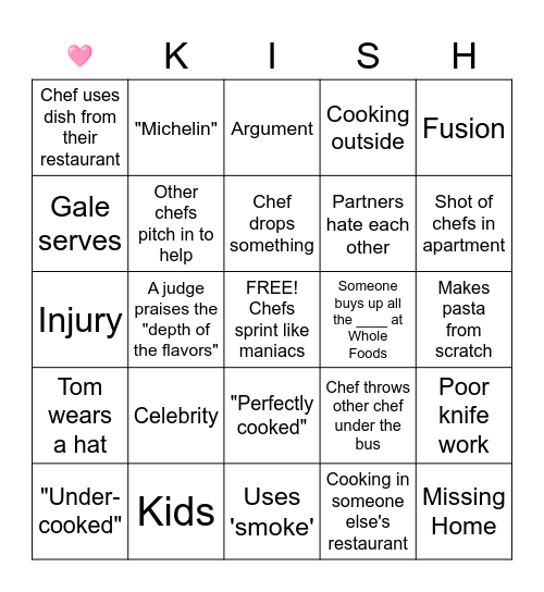 Top Chef Bingo Season 23 Bingo Card