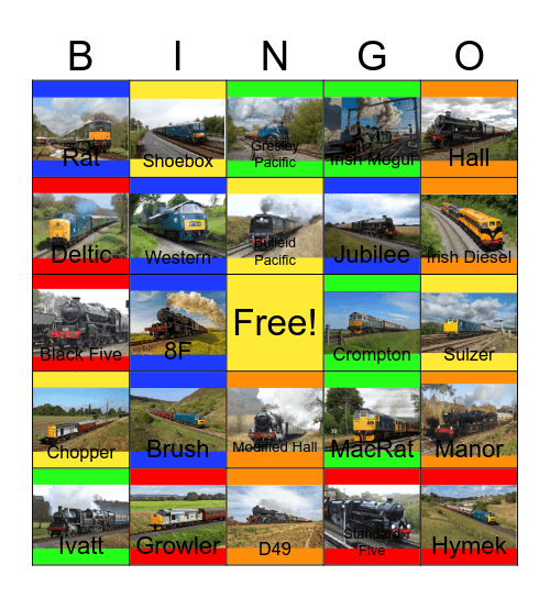 Preserved Engines of the British Isles that I would like to design one day Bingo Card