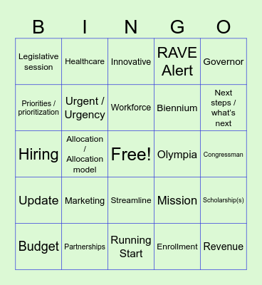 All Admin Bingo 3/13/26 Bingo Card