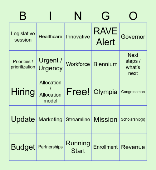 All Admin Bingo 3/13/26 Bingo Card