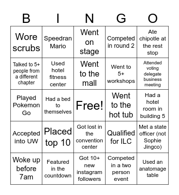 SLC Bingo Card