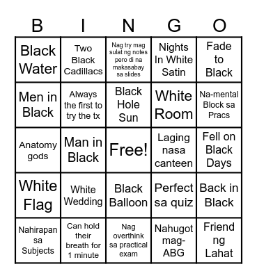 PTRE Days Bingo Card