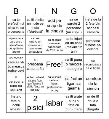 Ome tv Bingo Card
