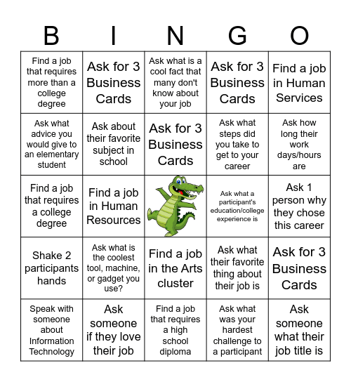 JTB Career Fair Bingo Card