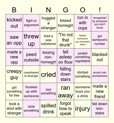 drunk bingo v2 Bingo Card