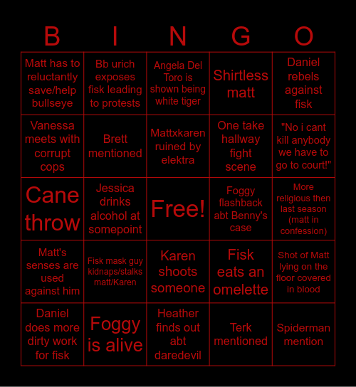 DDBA S2 BINGO Card