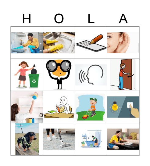 U2D3 Los Quehaceres Bingo Card