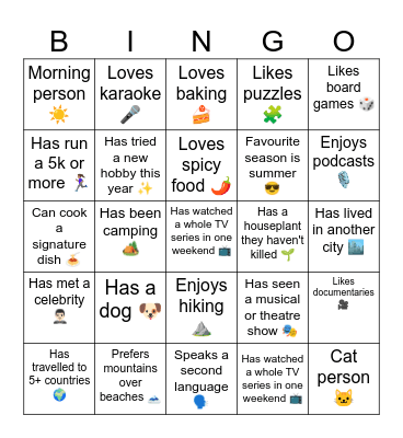 Shenanigans Human Bingo Card
