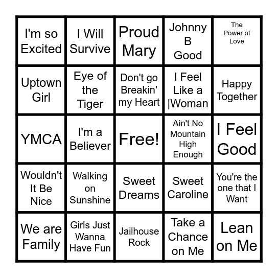 LISTEN AND DANCE Bingo Card