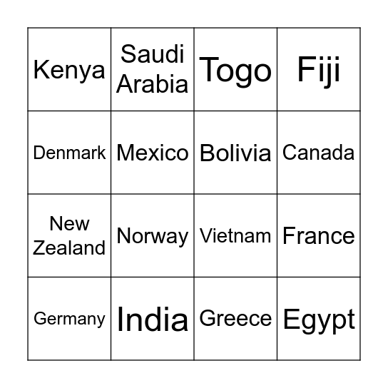 Harmony Week Bingo Card