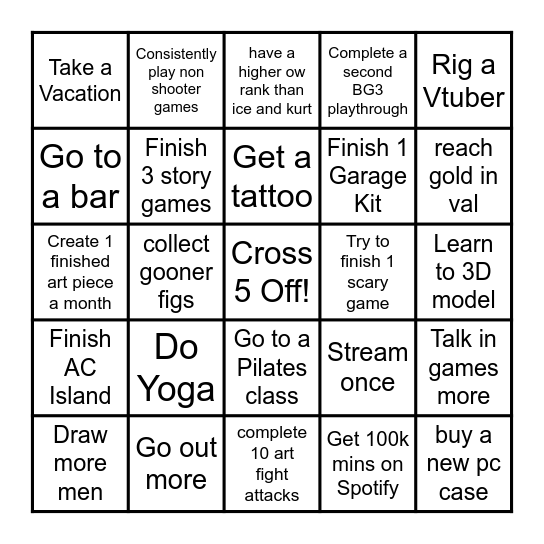 Sal 2026 Bingo Card
