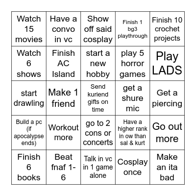 Ice 2026 Bingo Card