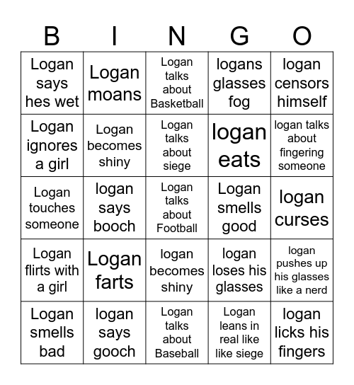 Logan Bingo Card