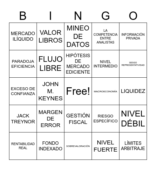 BINGO DE TOMAR DE DECISIONES Bingo Card