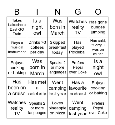 CRBC Bingo Card