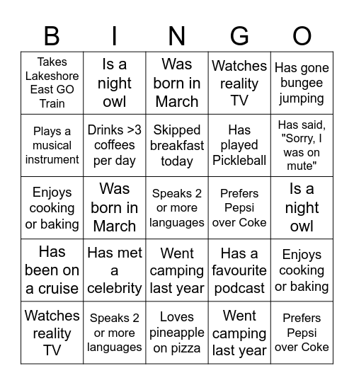 CRBC Bingo Card