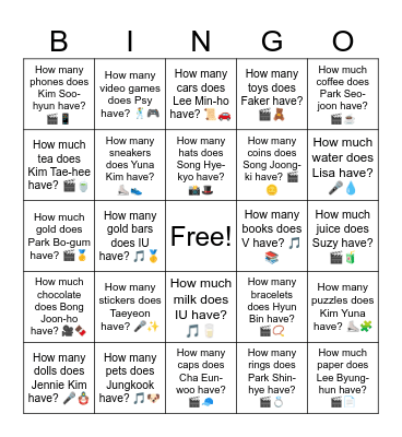 B8 L15 How much money does BTS have? 🎤💰 Bingo Card