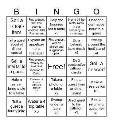 GREET STAND BINGO Card