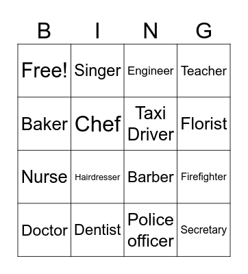 Jobs Bingo Card