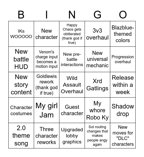 GGST 2.0 Bingaloo Bingo Card