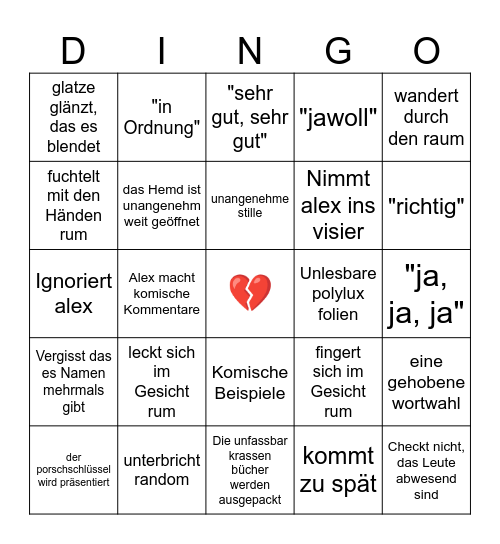 Dingo bingo 3.0 Bingo Card