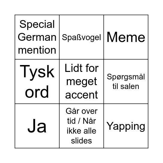 Jan Vögler Bingo Card