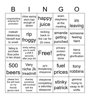60 george st Bingo Card
