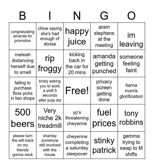 60 george st Bingo Card