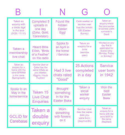 Admin Easter Bingo 🐰🐣 Bingo Card