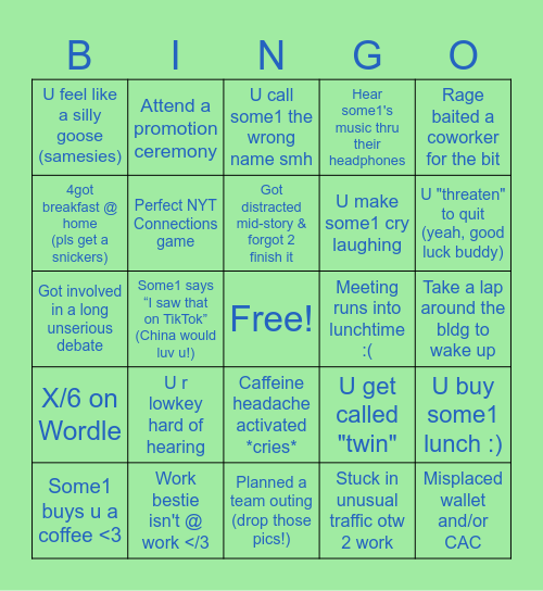 FIREBIRD BINGO Card