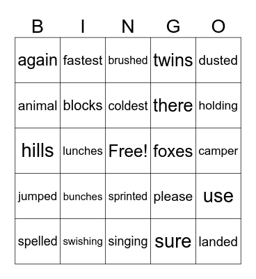 Unit 4 BINGO Card