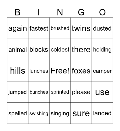 Unit 4 BINGO Card