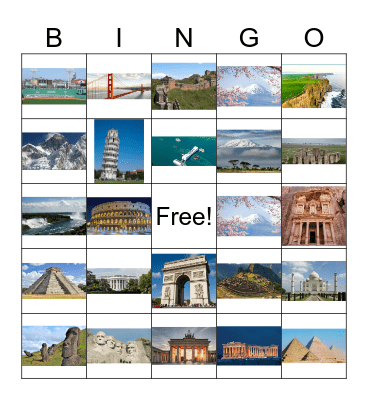 Landmark Bingo Card