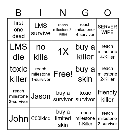 FORSAKEN BINGO Card