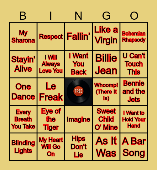 65 YEARS OF HITS! Bingo Card