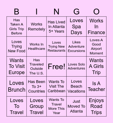 Passport Babes: Operation Mingle Bingo Card